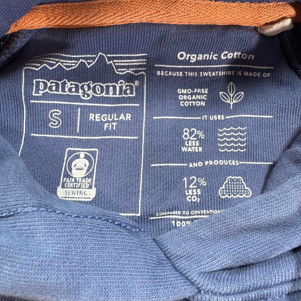 Patagonia Womens Small Fitz Roy Rambler Organic Hoody Blue - Picture 2 of 6